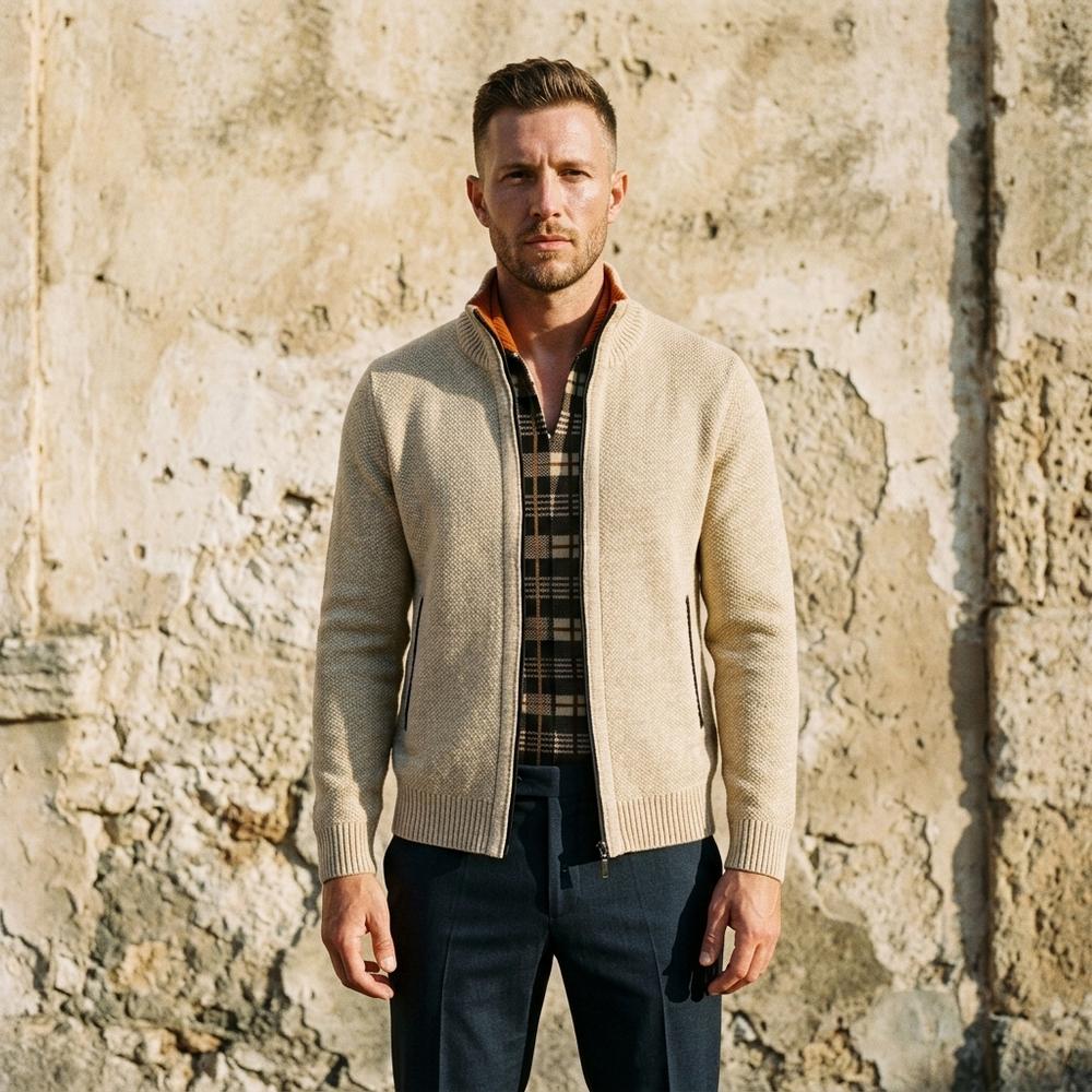 Cloppenburg Mode - Mikar | Gefütterte Melierte Strickjacke Herren