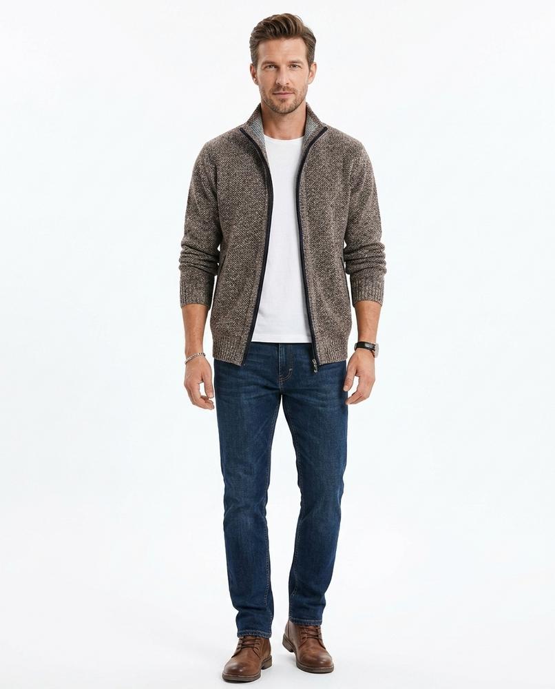 Cloppenburg Mode - Zalor | Meliert Strukturiert Strickjacke Herren