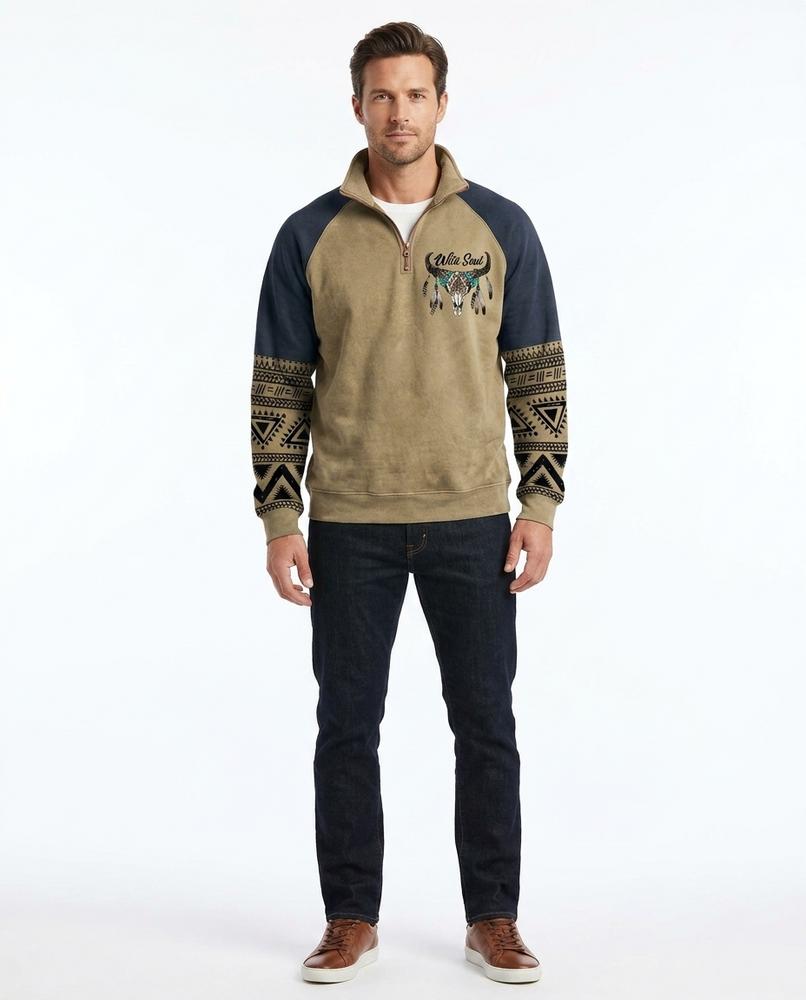 Cloppenburg Mode - Lidal | Bedrucktes Kontrastfarbenes Sweatshirt Herren