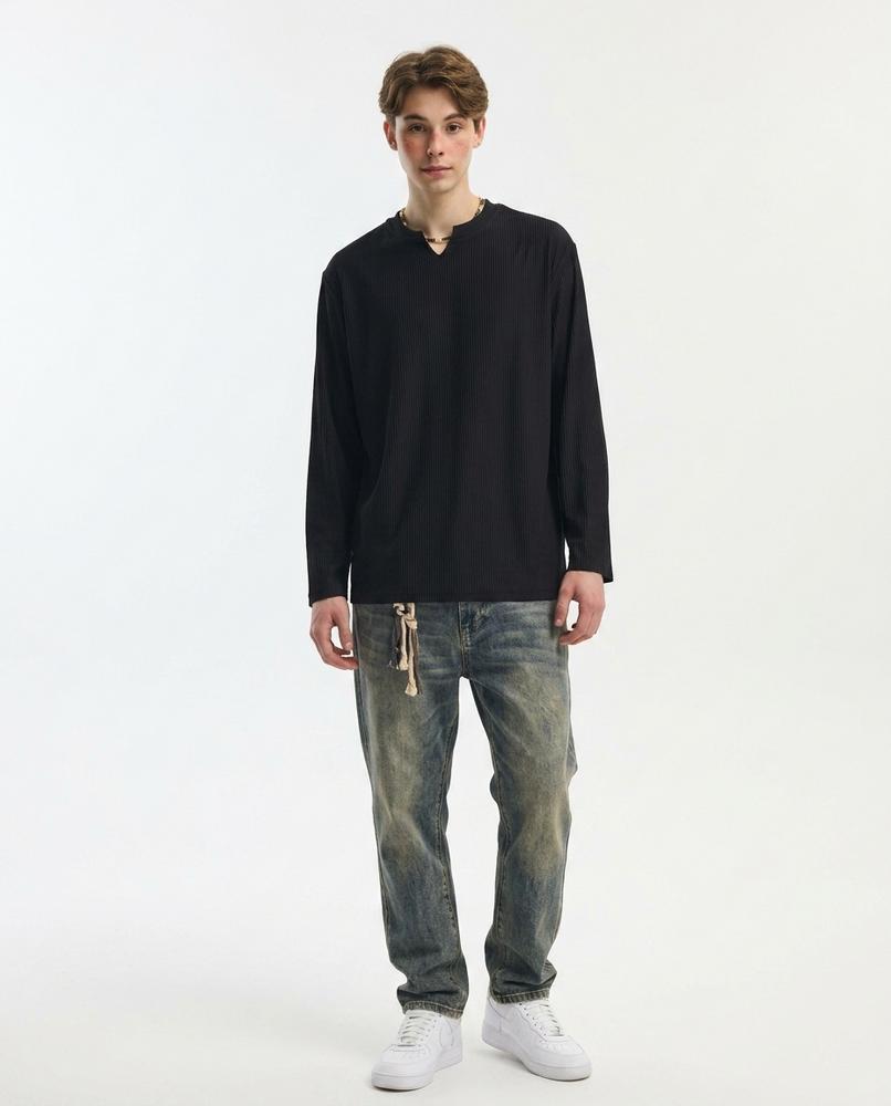 Cloppenburg Mode - Domem | Langärmliges Geripptes Shirt Herren