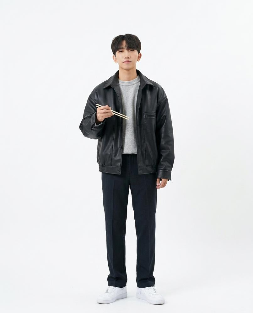 Cloppenburg Mode - Duzem | Weit geschnittene Leder Jacke Herren