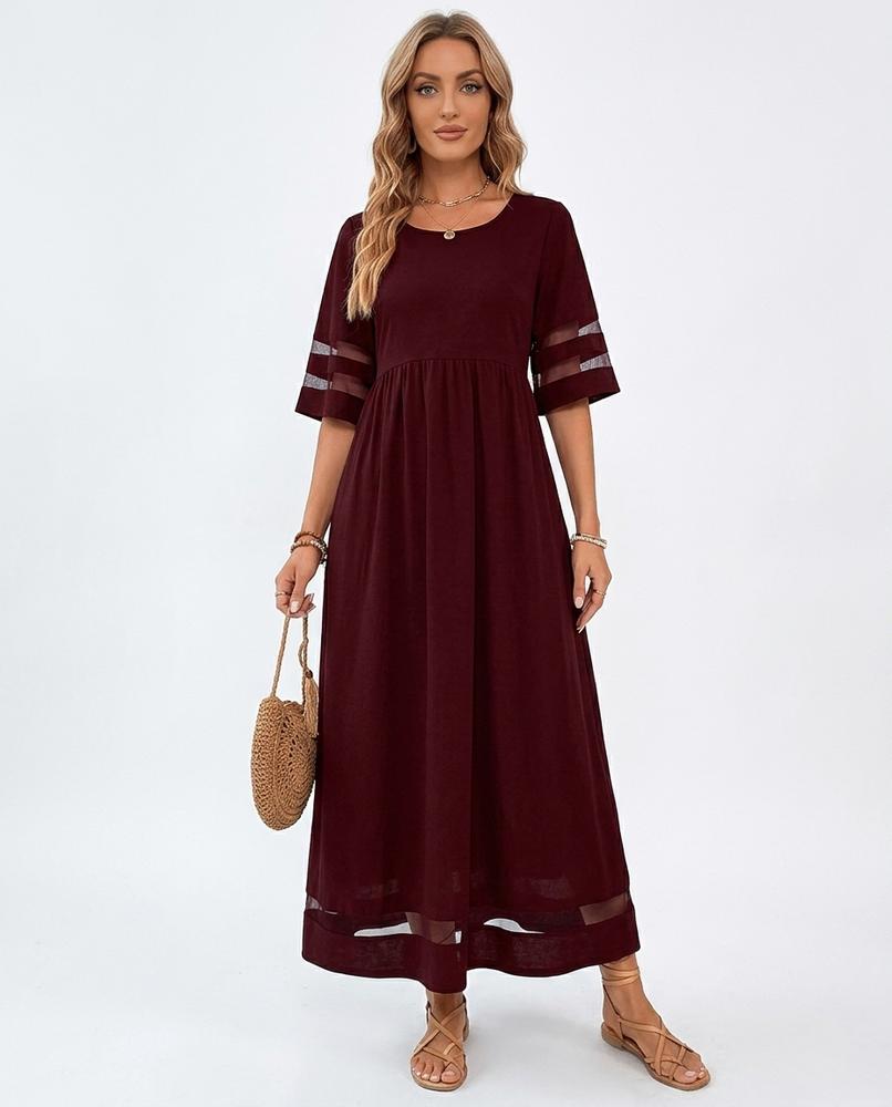 Cloppenburg Mode - Rakut | Halblangärmlig Mesh-Besetzt Kleid Damen