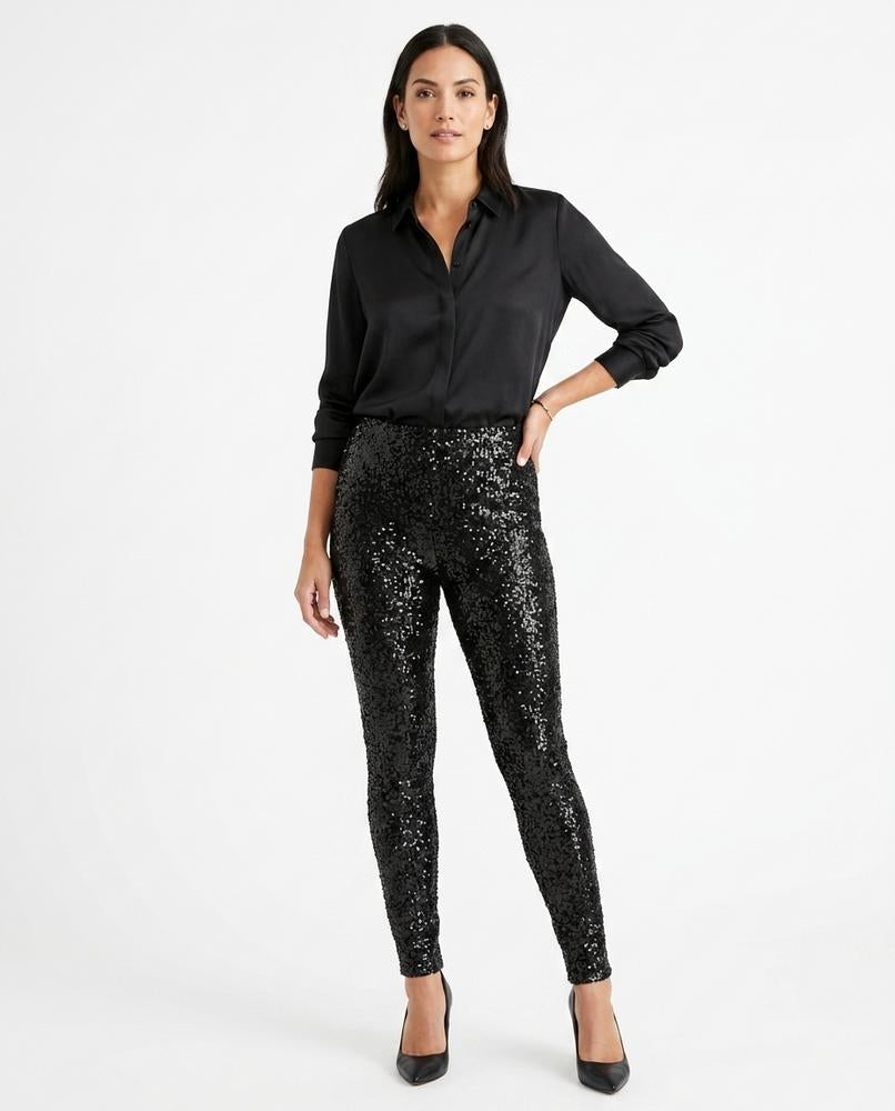 Cloppenburg Mode - Talen | Paillettenbesetzt Elastisch Hose Damen