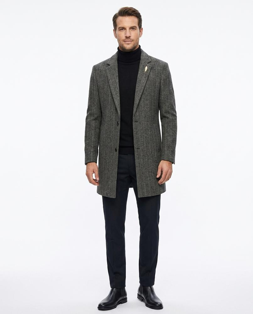Cloppenburg Mode - Arver | Gestreifter Taillierter Mantel Herren