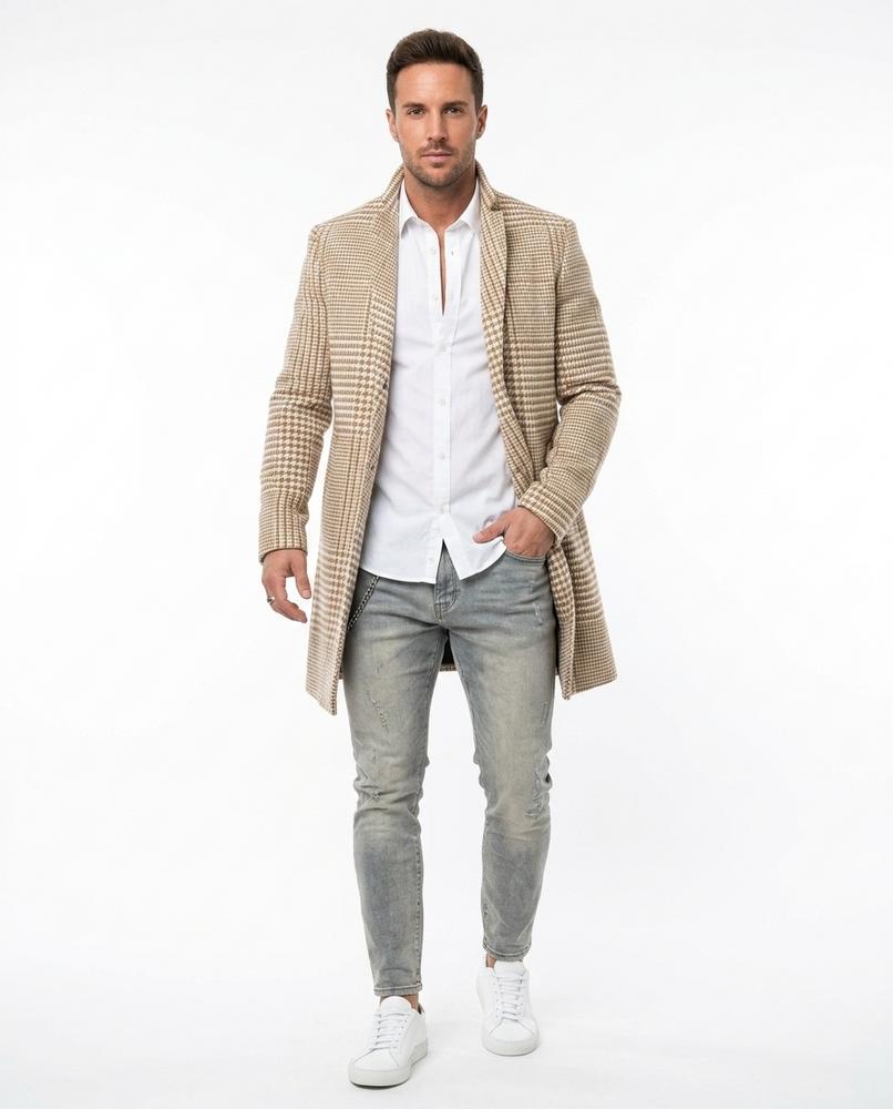 Cloppenburg Mode - Ratir | Karierter Einreihiger Mantel Herren