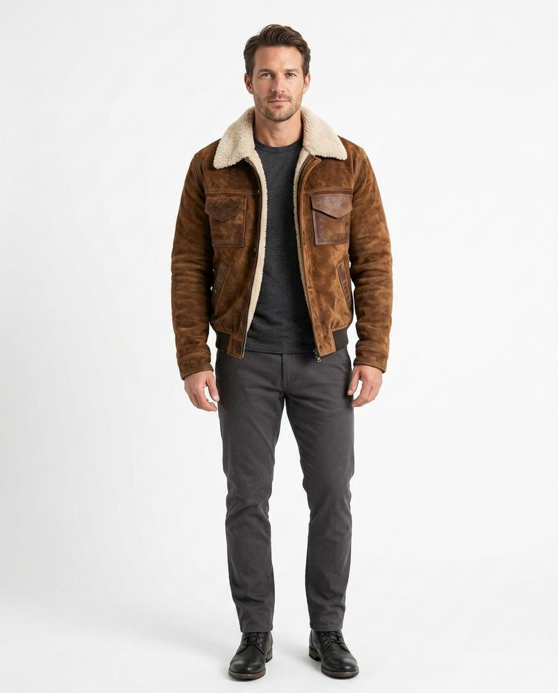 Cloppenburg Mode - Raven | Gefütterte Rauleder Jacke Herren