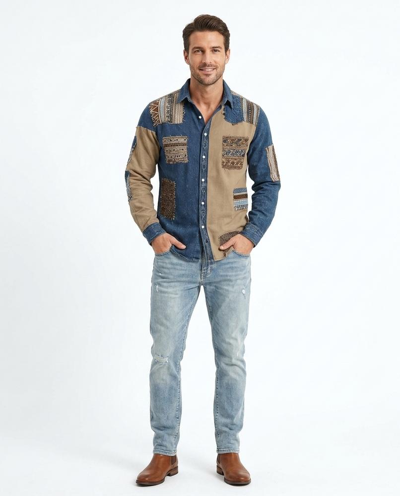Cloppenburg Mode - Rirot | Zweifarbiges Patchwork Hemd Herren