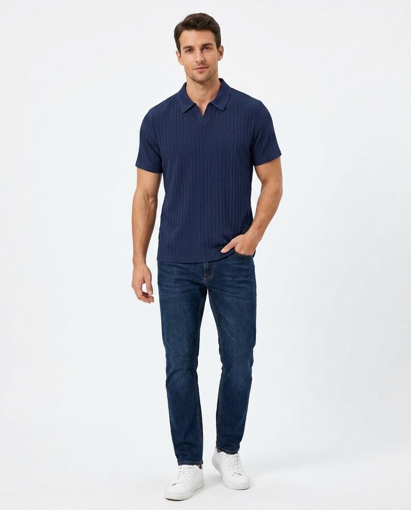 Cloppenburg Mode - Nases | Geripptes Kurzärmliges Shirt Herren
