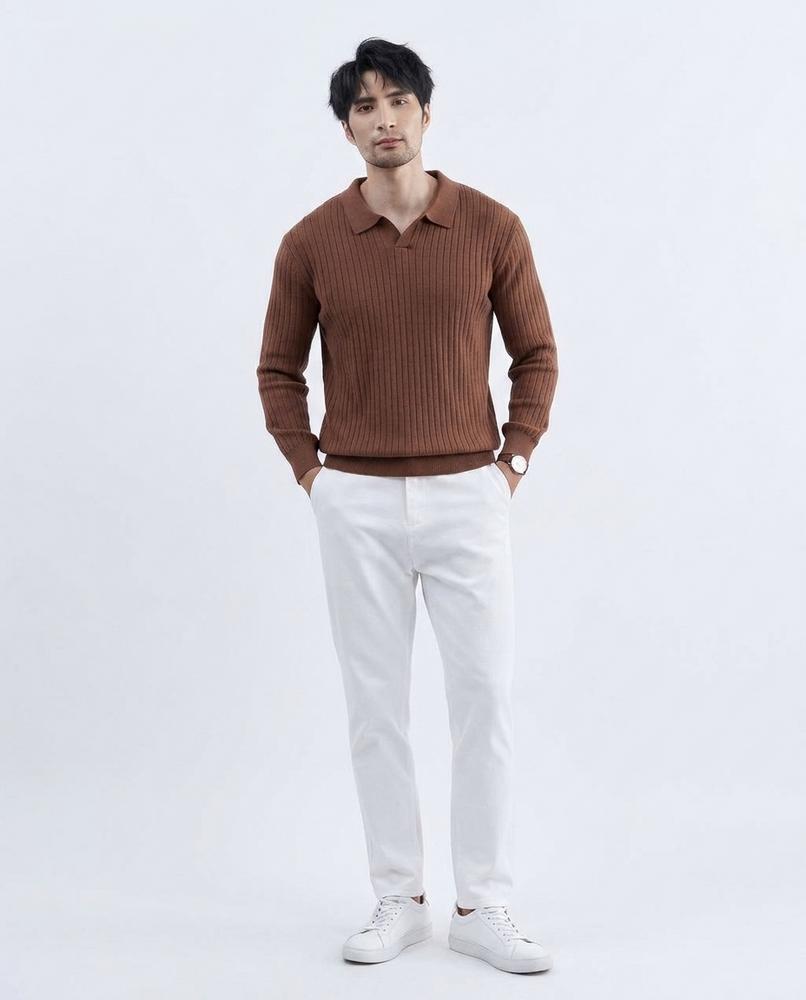 Cloppenburg Mode - Riwen | Gerippter Polo Pullover Herren