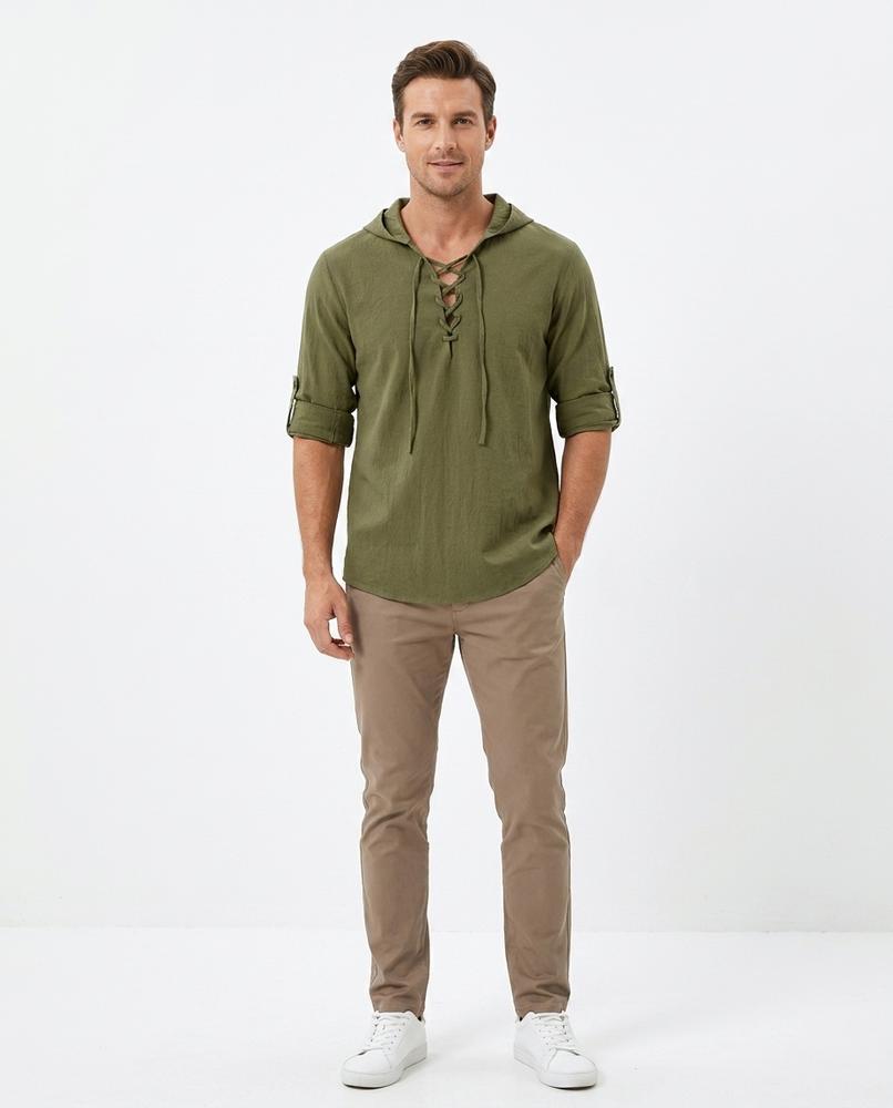 Cloppenburg Mode - Cotet | Langärmliges Geschnürtes Shirt Herren