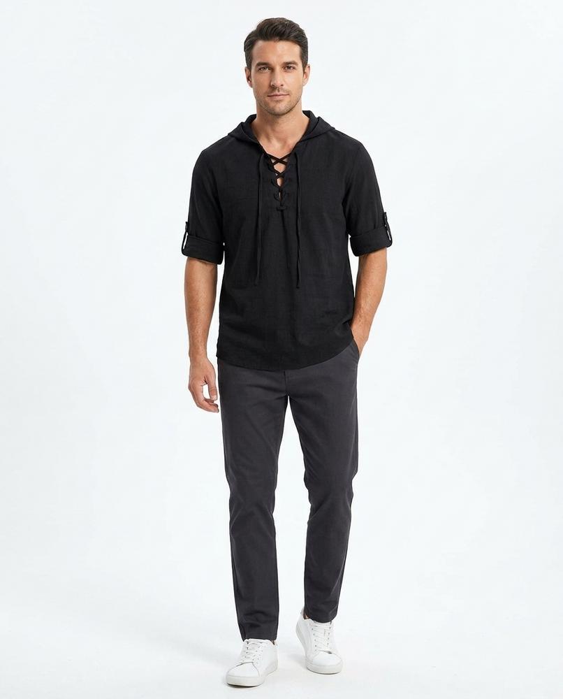 Cloppenburg Mode - Cotet | Langärmliges Geschnürtes Shirt Herren