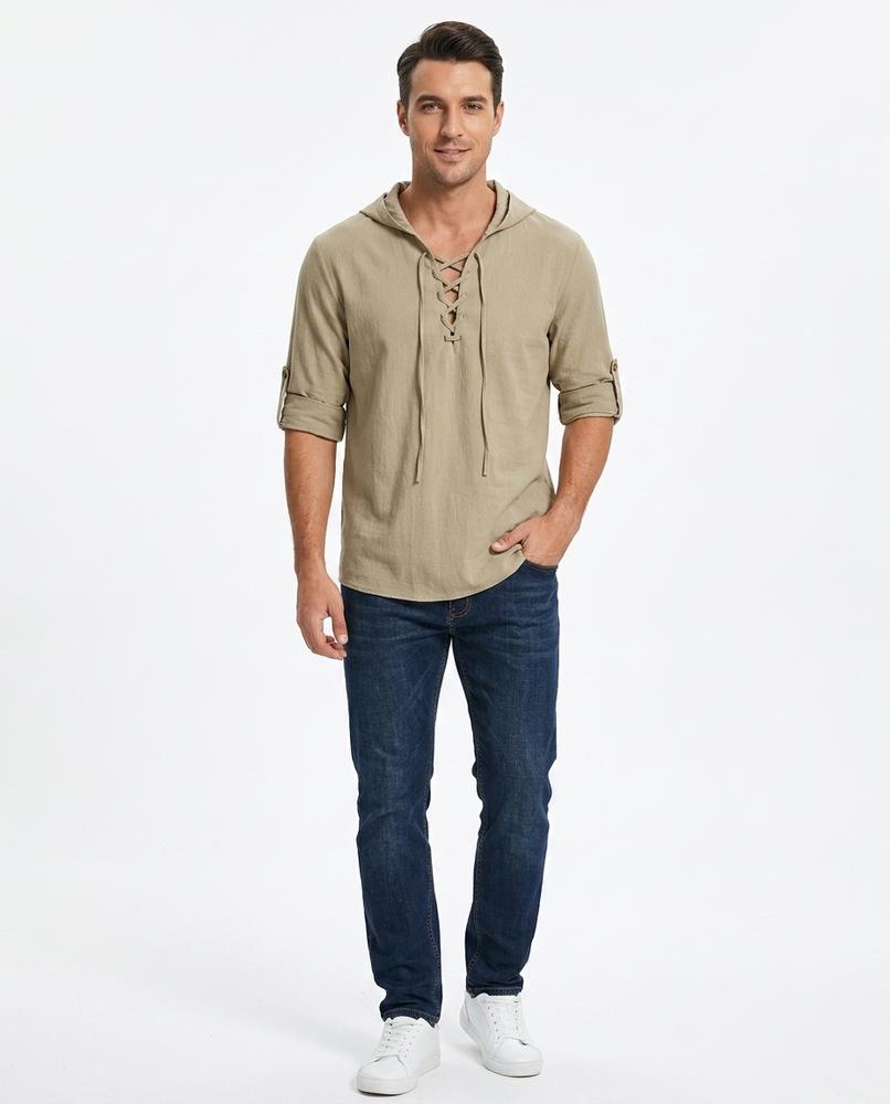 Cloppenburg Mode - Cotet | Langärmliges Geschnürtes Shirt Herren