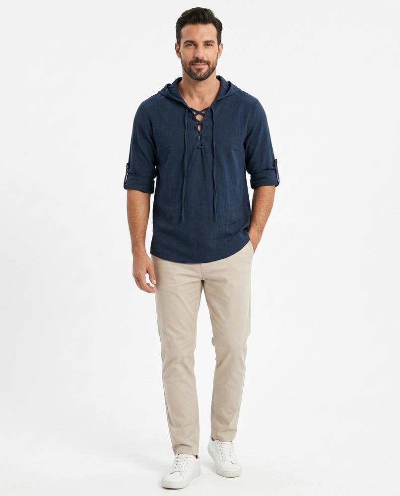 Cloppenburg Mode - Cotet | Langärmliges Geschnürtes Shirt Herren