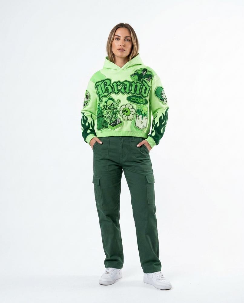 Cloppenburg Mode - Lurun | Kurzgeschnitten Appliziert Hoodie Unisex