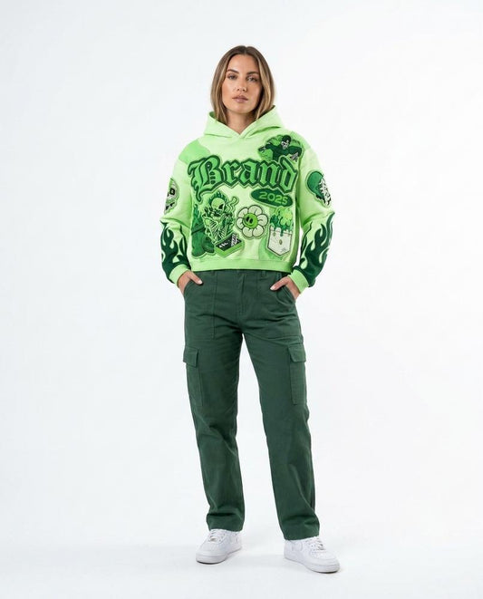 Cloppenburg Mode - Lurun | Kurzgeschnitten Appliziert Hoodie Unisex