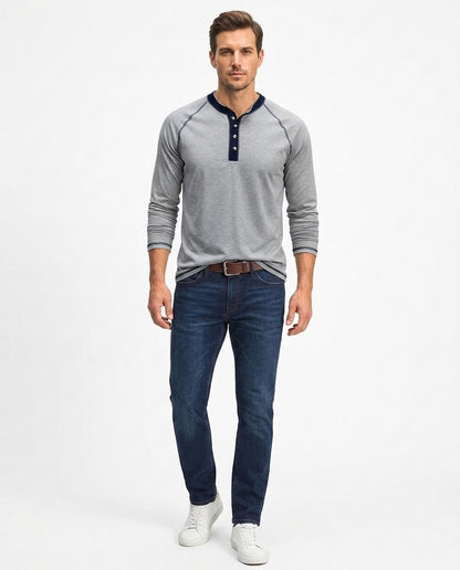 Cloppenburg Mode - Dowus | Langärmliges Kontrastfarbenes Shirt Herren