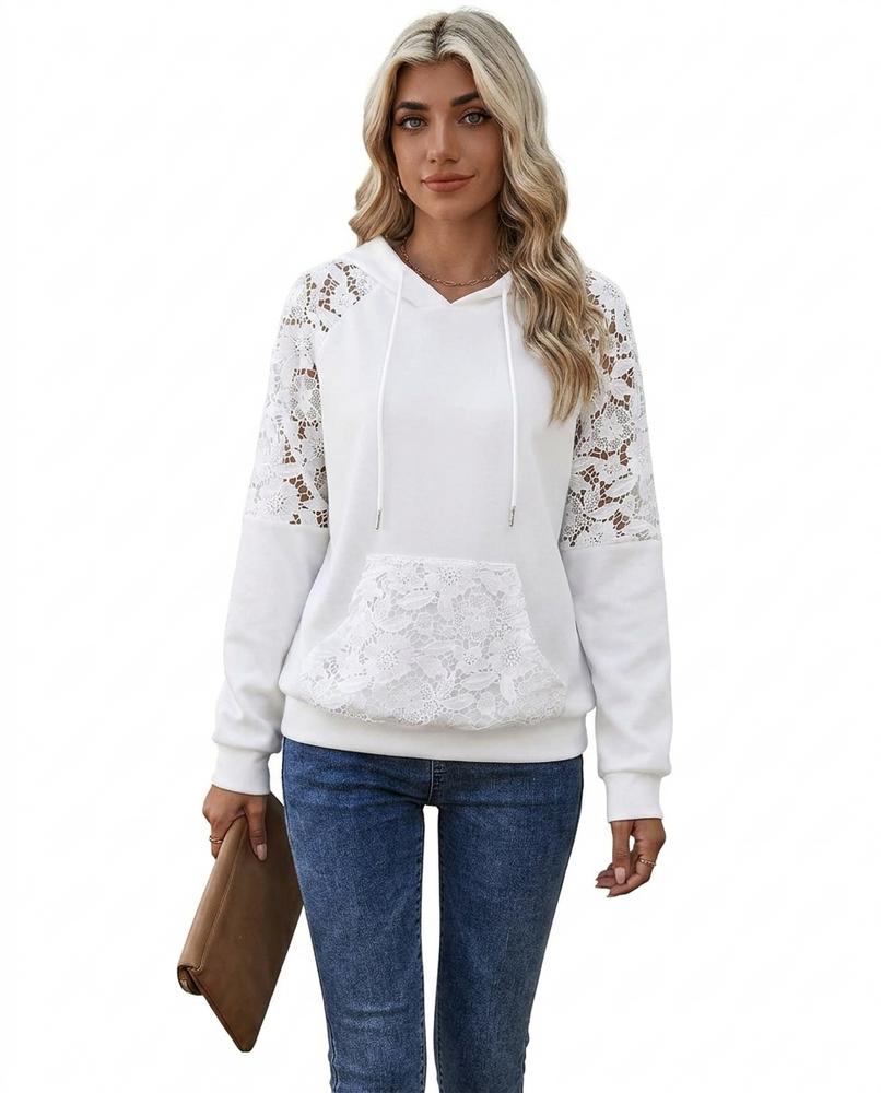 Cloppenburg Mode - Namel | Spitzenbesetzter Langärmliger Hoodie Damen