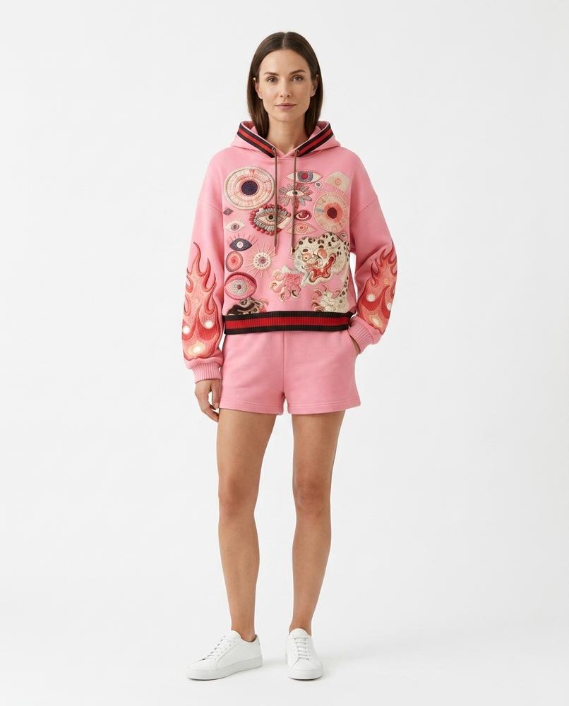 Cloppenburg Mode - Tegas | Bestickt Kurzgeschnitten Hoodie Damen