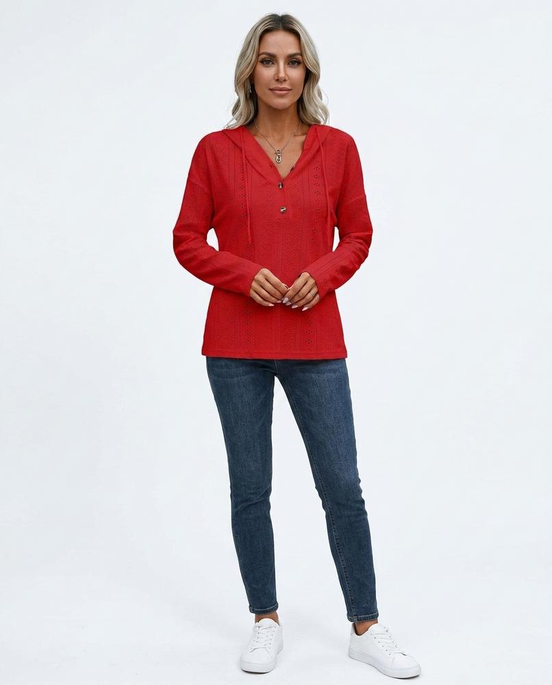 Cloppenburg Mode - Vatad | Durchbrochen Geknöpft Hoodie Damen