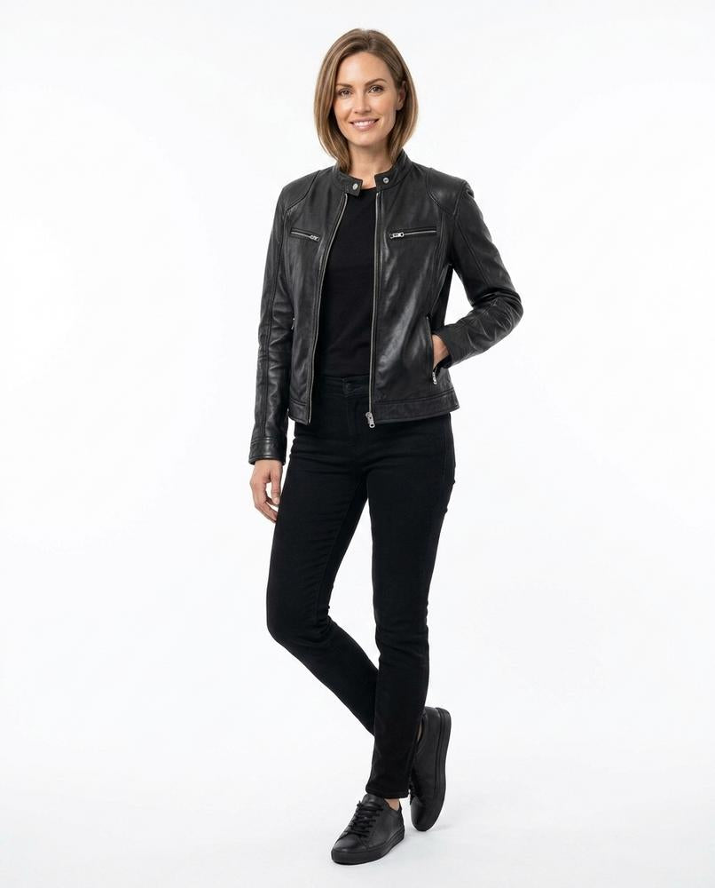 Cloppenburg Mode - Yesil | Taillierte Leder Jacke Herren