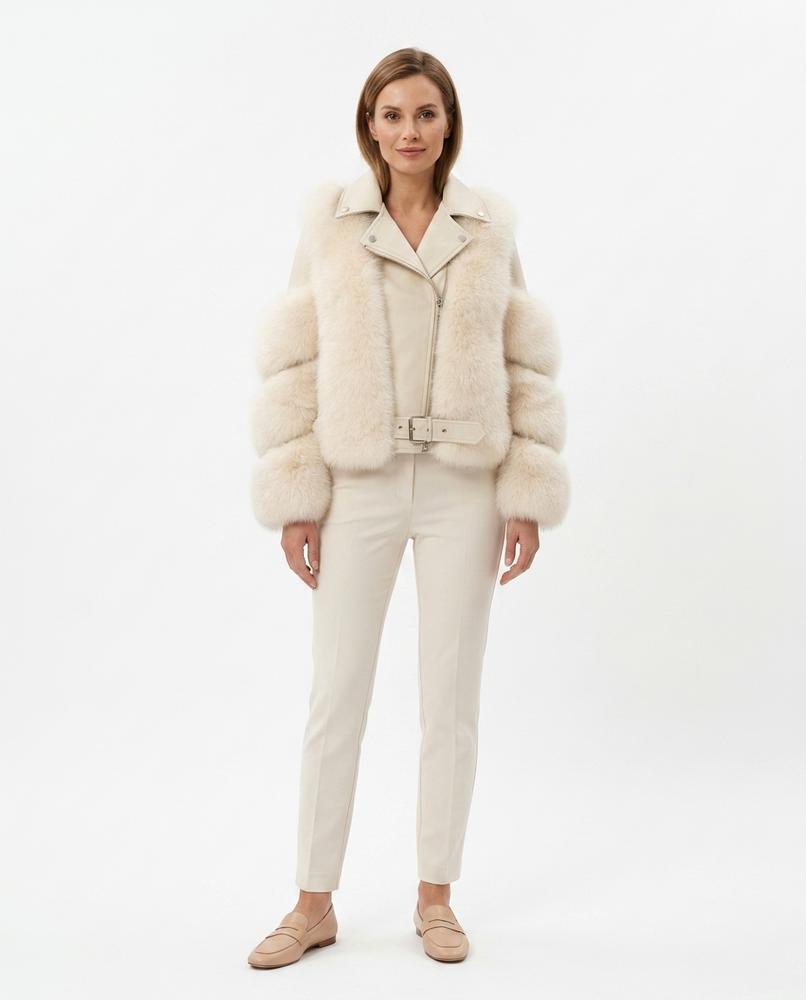 Cloppenburg Mode - Kunit | Pelzbesetzte Leder Jacke Damen