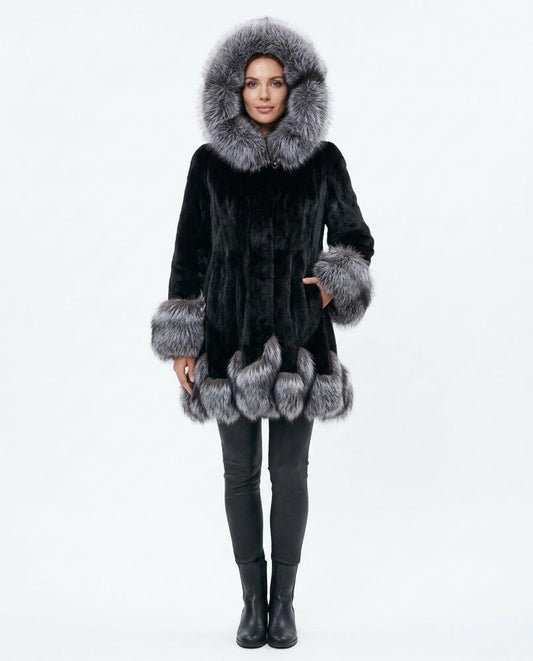 Cloppenburg Mode - Lerov | Pelzbesetzter Ausgestellter Mantel Damen