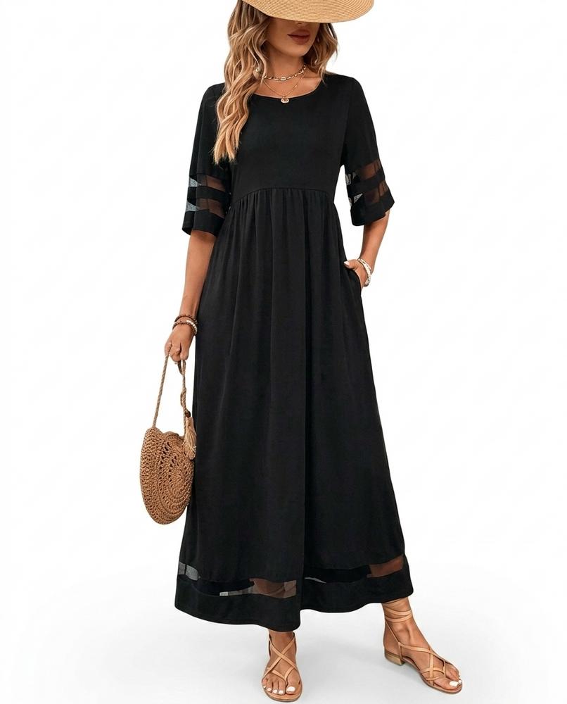 Cloppenburg Mode - Rakut | Halblangärmlig Mesh-Besetzt Kleid Damen
