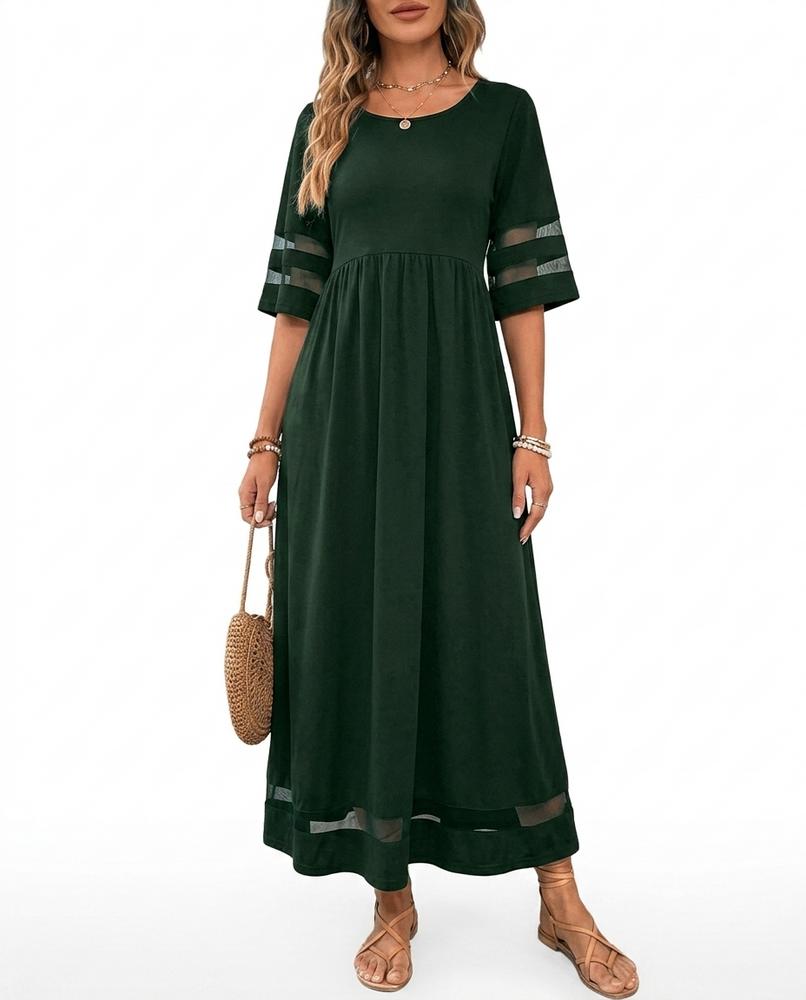 Cloppenburg Mode - Rakut | Halblangärmlig Mesh-Besetzt Kleid Damen
