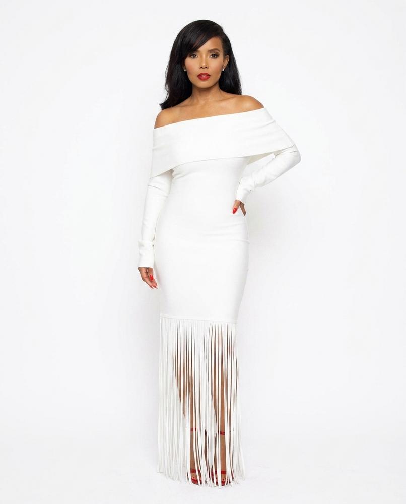 Cloppenburg Mode - Eafot | Schulterfrei Fransenbesetzt Kleid Damen