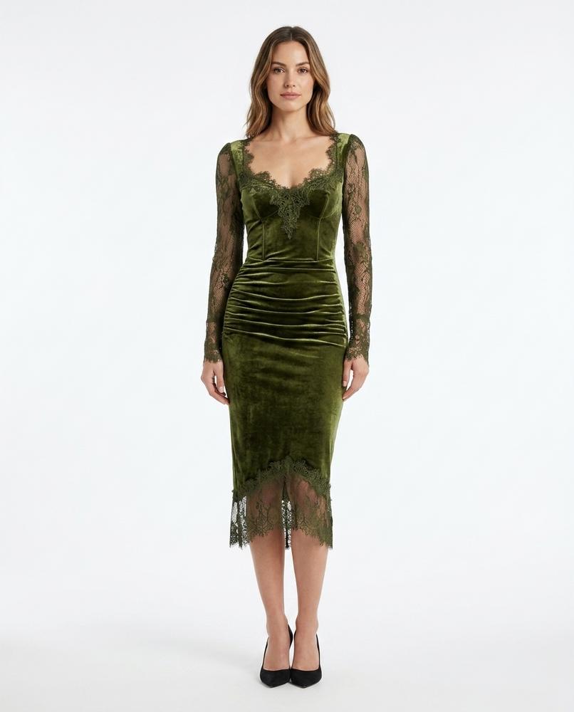 Cloppenburg Mode - Aopan | Samtenes Spitzenbesetztes Kleid Damen