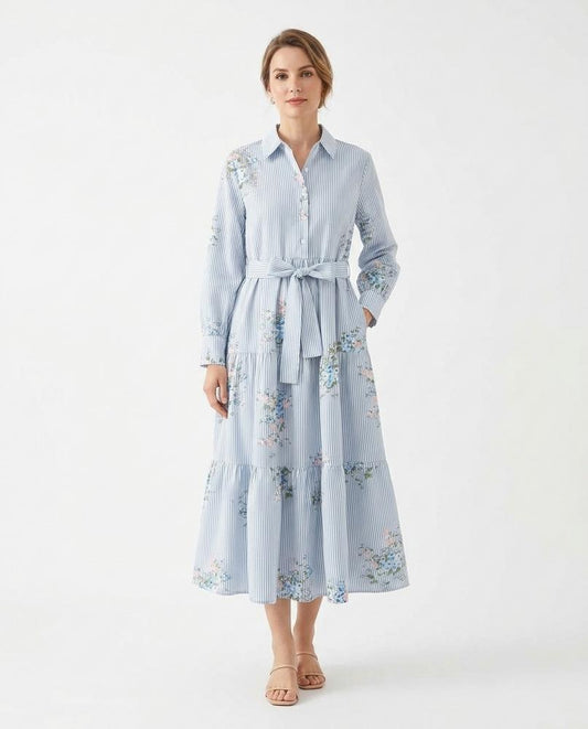 Cloppenburg Mode - Rinan | Gestreiftes Geblümtes Kleid Damen