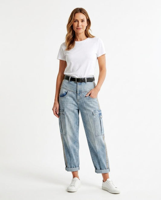 Cloppenburg Mode - Auhon | Nietenbesetzte Weit Geschnittene Hose Unisex