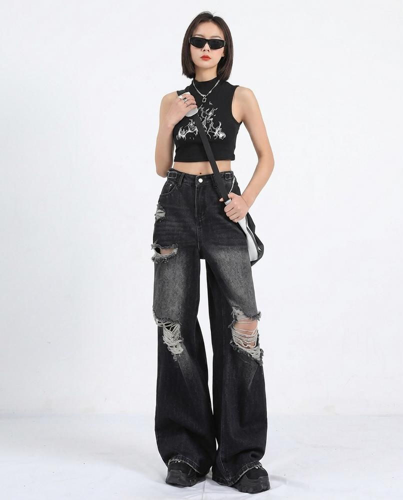 Cloppenburg Mode - Yemar | Weit Geschnittene Zerrissene Hose Unisex