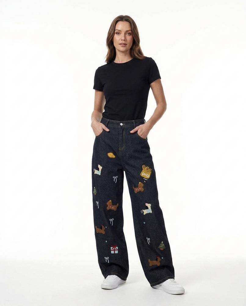 Cloppenburg Mode - Yisas | Verzierte Weit Geschnittene Hose Unisex