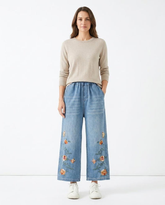 Cloppenburg Mode - Kuwin | Bestickte Weit Geschnittene Hose Damen