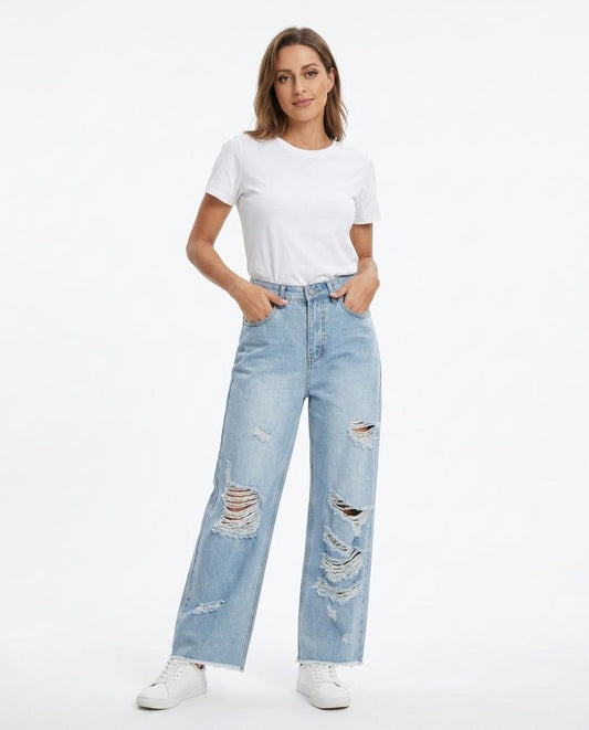 Cloppenburg Mode - Sehes | Zerrissene Gerade Geschnittene Hose Unisex