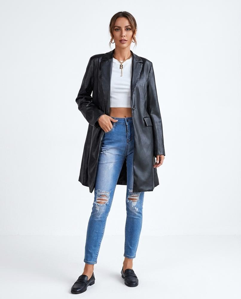 Cloppenburg Mode - Catid | Lederoptik Ein-Knopf Mantel Damen