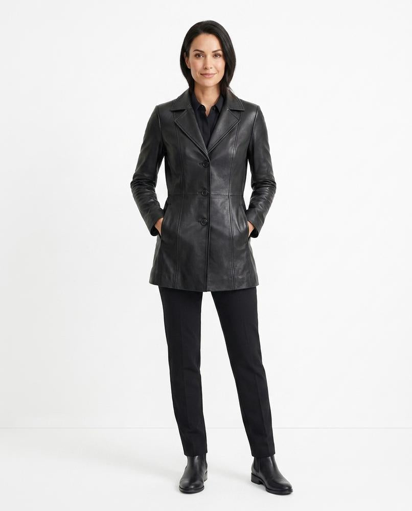Cloppenburg Mode - Sabok | Taillierter Ledern Mantel Damen