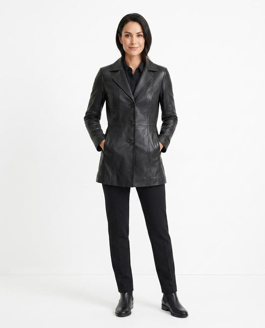 Cloppenburg Mode - Sabok | Taillierter Ledern Mantel Damen