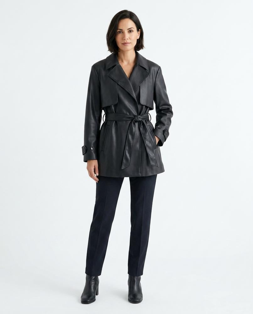 Cloppenburg Mode - Musus | Gegürteter Kunstleder Mantel Damen